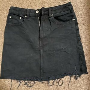 Zara black denim mini skirt